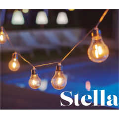 Guirlande 10 ampoules solaires ou secteurpour extérieur Design Stella