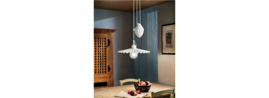 Suspension coulissante en céramique peinte à la main Design L'Aquila