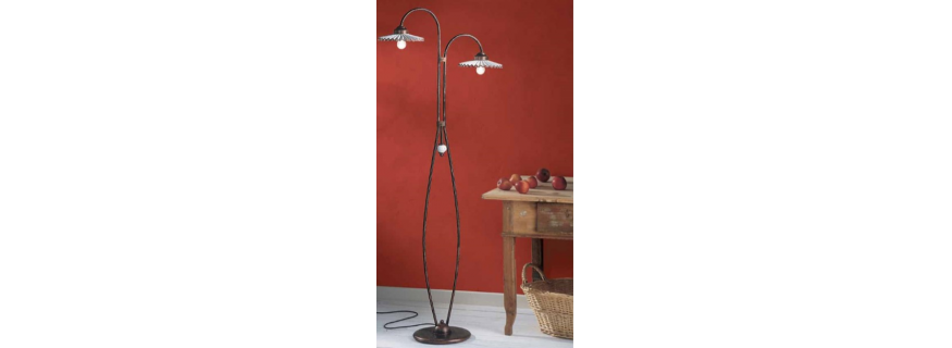 Lampadaire avec abats-jour en céramique peints à la main Design L'Aquila