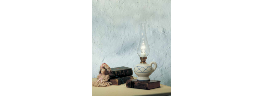Lampe de table en céramique peinte à la main Design Pompei