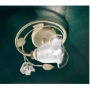 Plafonnier 1 à 6 bras, en verre, feuilles métal et céramique peinte à la main Design Sienna