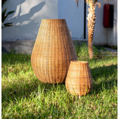 Lampe d'extérieur sans fil en fibres naturelles Design Sanoa