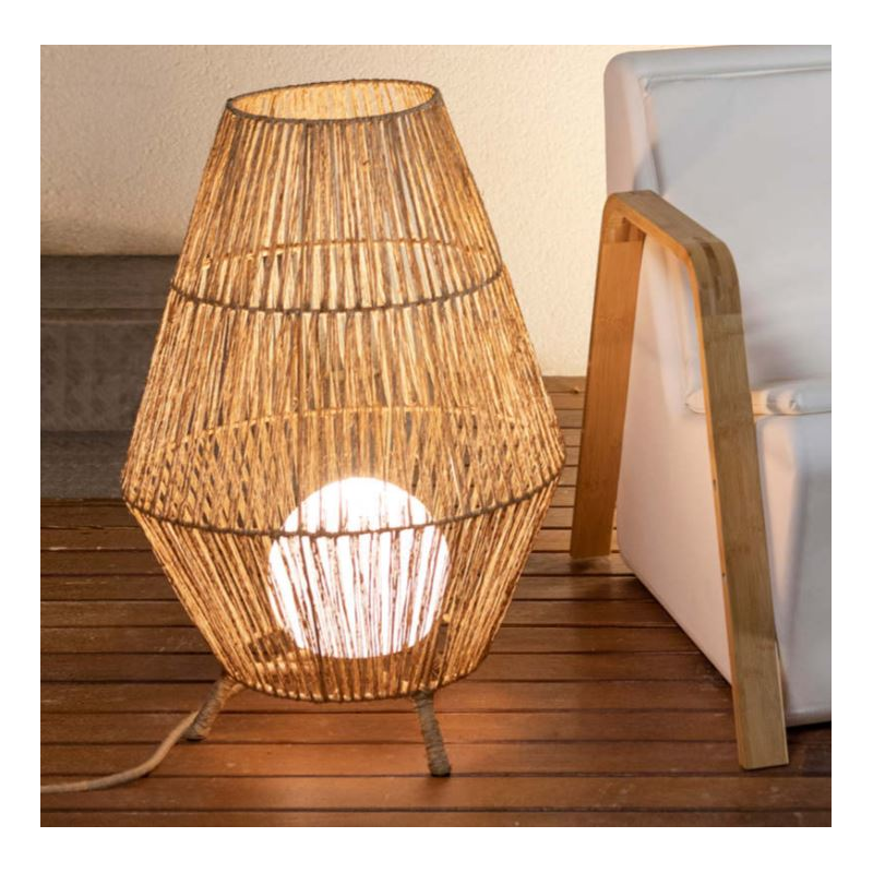 SISINE Lampe à poser sans fil Extérieure Rechargeable avec Télécommande  Ø25.5cm H32cm naturel New Garden - LightOnline