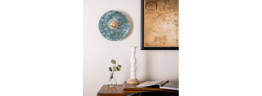 Applique murale disque en céramique Design Bog Oak Blue Earth