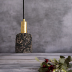 Suspension en céramique Design Osier Black Clay