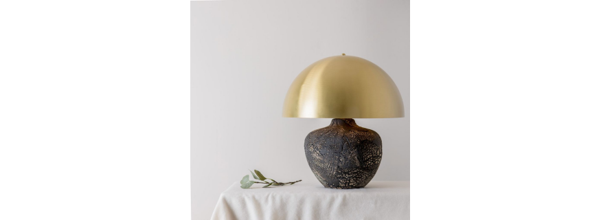 Lampe de table en céramique Design Lawson Black Clay