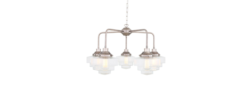 Lustre Chandelier multi globes Art Déco Design Siena
