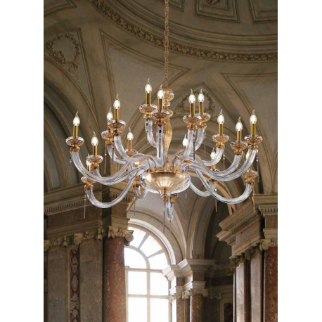 Chandelier en verre souffé pour hôtel ou château Design Empire 1