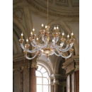 Chandelier en verre soufflé pour hôtel ou château Design Empire 18 Lumières