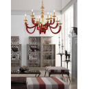 Lustre Chandelier en verre soufflé pour hôtel ou château Design Empire 12 Lumières