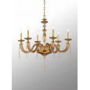 Chandelier en verre soufflé pour hôtel ou château Design Empire 6 Lumières