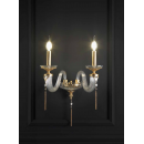 Applique 2 bras en verre soufflé pour hôtel ou château Design Empire