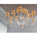 Lustre Chandelier en verre soufflé pour hôtel ou château Design David 18 Lumières