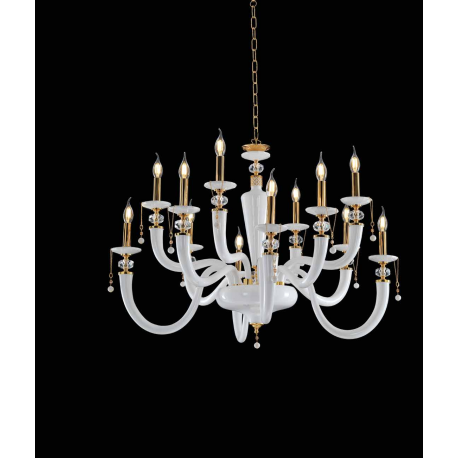 Lustre Chandelier en verre soufflé pour hôtel ou château Design David 2