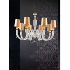 Lustre Chandelier en verre soufflé pour hôtel ou château Design David 8 Lumières