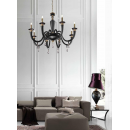 Lustre Chandelier cristal et verre soufflé pour hôtel ou château Design Gauguin 3