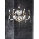 Lustre Chandelier en verre soufflé et cristal Scholer pour hôtel ou château Design Monet 6 Lumières
