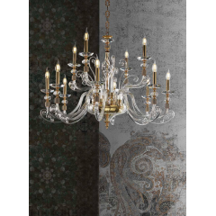 Lustre Chandelier en cristal pour hôtel ou château Design Stars 12 Lumières