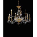 Lustre Chandelier en verre soufflé et cristal pour hôtel ou château Design Otello 12 Lumières