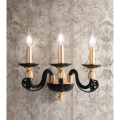 Applique 3 bras en verre soufflé et cristal pour hôtel ou château Design Otello