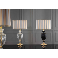 Lampe de table en verre soufflé et cristal pour hôtel ou château Design Otello