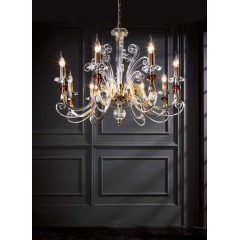 Lustre chandelier en cristal pour hôtel ou château Design Astrid 8 Lumières