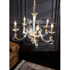 Lustre chandelier en cristal pour hôtel ou château Design Astrid 5 Lumières