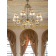 Lustre chandelier en laiton doré à la feuille d'or et cristal pour hôtel ou château Design Claudia 10 Lumières