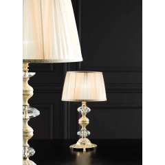 Lampe de Table en laiton doré à la feuille d'or et cristal pour hôtel ou château Design Claudia