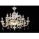 Lustre chandelier en laiton doré à la feuille d'or et porcelaine de Limoges pour hôtel ou château Design Elaide 16 Lumières