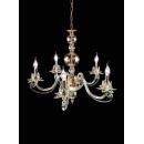 Lustre chandelier en cristal et laiton doré pour hôtel ou château Design Marissa 5 Lumières