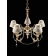 Lustre chandelier en laiton décoré aux feuilles d'or et argent, et cristal pour hôtel ou château Design Dominique 5 Lumières