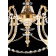 Lustre chandelier en laiton décoré aux feuilles d'or et argent, et cristal pour hôtel ou château Design Dominique 5 Lumières