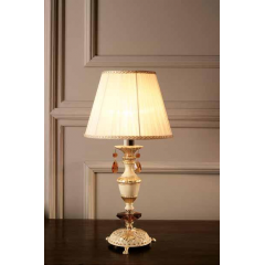 Lampe de Table en Laiton doré à la feuille d'or et cristal pour hôtel ou château Design Petra