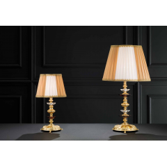 Lampe de Table en Laiton doré à la feuille d'or et cristal pour hôtel ou château Design Doroty