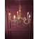 Lustre chandelier en Laiton doré aux feuilles d'or et d'argent, et cristal pour hôtel ou château Design Sonia 5 Lumières