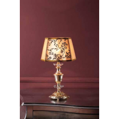 Lampe de Table en Laiton doré aux feuilles d'or et d'argent, et cristal pour hôtel ou château Design Sonia