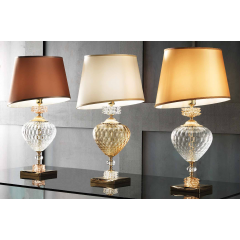 Lampe de Table en verre artisanal fabriqué main et cristal pour hôtel ou château Design Anais