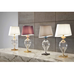 Lampe 80 cm en verre artisanal fabriqué main et cristal pour hôtel ou château Design Fleurs