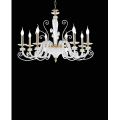 Lustre chandelier en verre artisanal fabriqué main et cristal pour hôtel ou château Design Gioia 8 Lumières