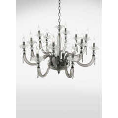 Lustre Chandelier en verre soufflé pour hôtel ou château Design Blossom 12 Lumières