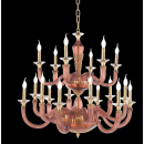 Lustre Chandelier monumental en verre soufflé artisanal pour hôtel ou château Design Morgana 18 Lumières