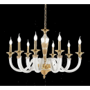 Lustre Chandelier monumental en verre soufflé artisanal pour hôtel ou château Design Morgana 8 Lumières