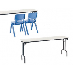 Table de bureau Design Séminaire 45 cm, pieds pliables