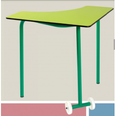 Table de travail triangulaire sur roues pour salle de travail Design Point Escolar