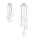 Suspension Cascade en verre Design Quartz 3 ou 5 Lumières