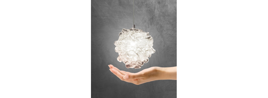 Suspension en verre Design Nebula christaux