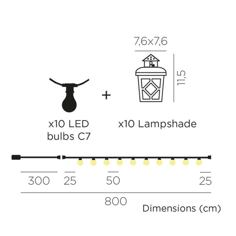 Pack complet guirlande lumineuse ByLED, abat-jours, ampoules LED