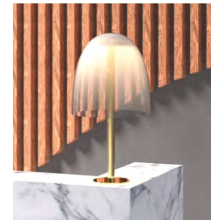 Lampe à poser moderne en verre Design Diapason