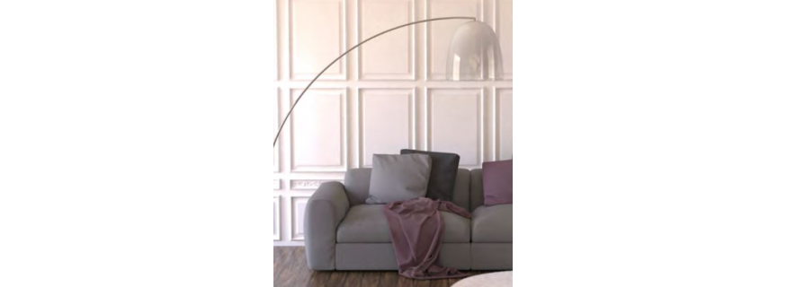 Lampadaire moderne en verre Design Diapason